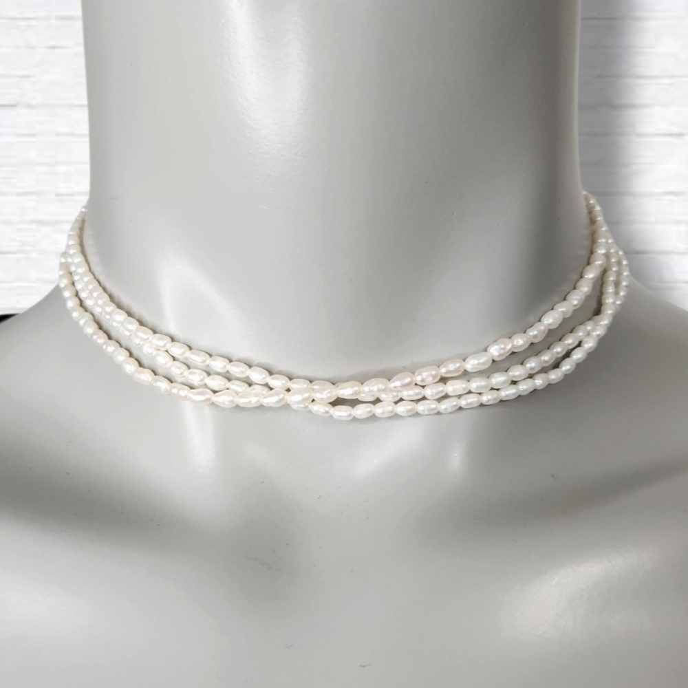 Children's Rice Pearl Necklace And Bracelet 6-Piece Set